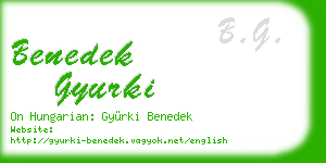 benedek gyurki business card